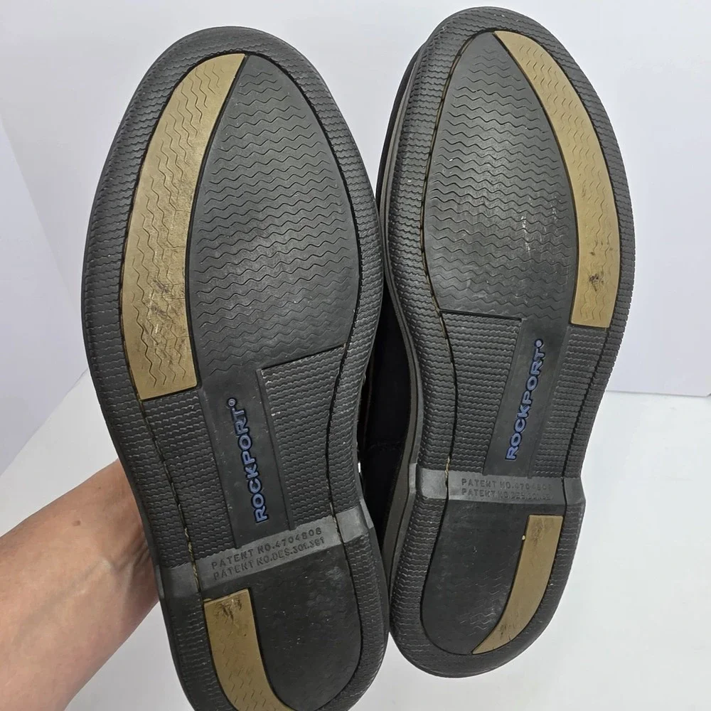 Rockport Men's Boat Shoes Leather Upper  Size 8.5W Brown And Black Toe Closurer